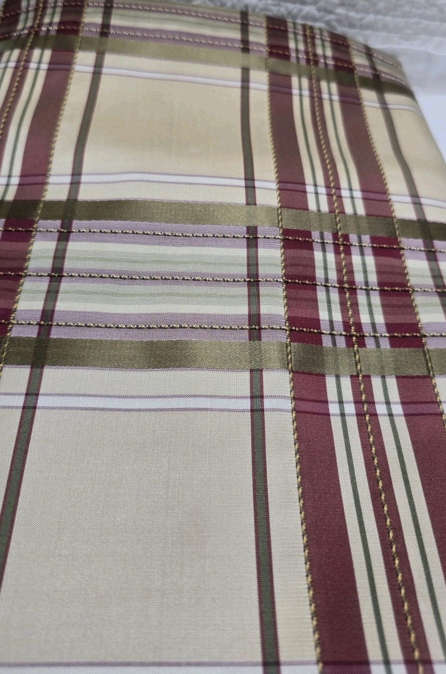 3 Panels Gorgeous Plaid Custom Faux Silk Lined Drapes 65 L”x53 W» Curtain