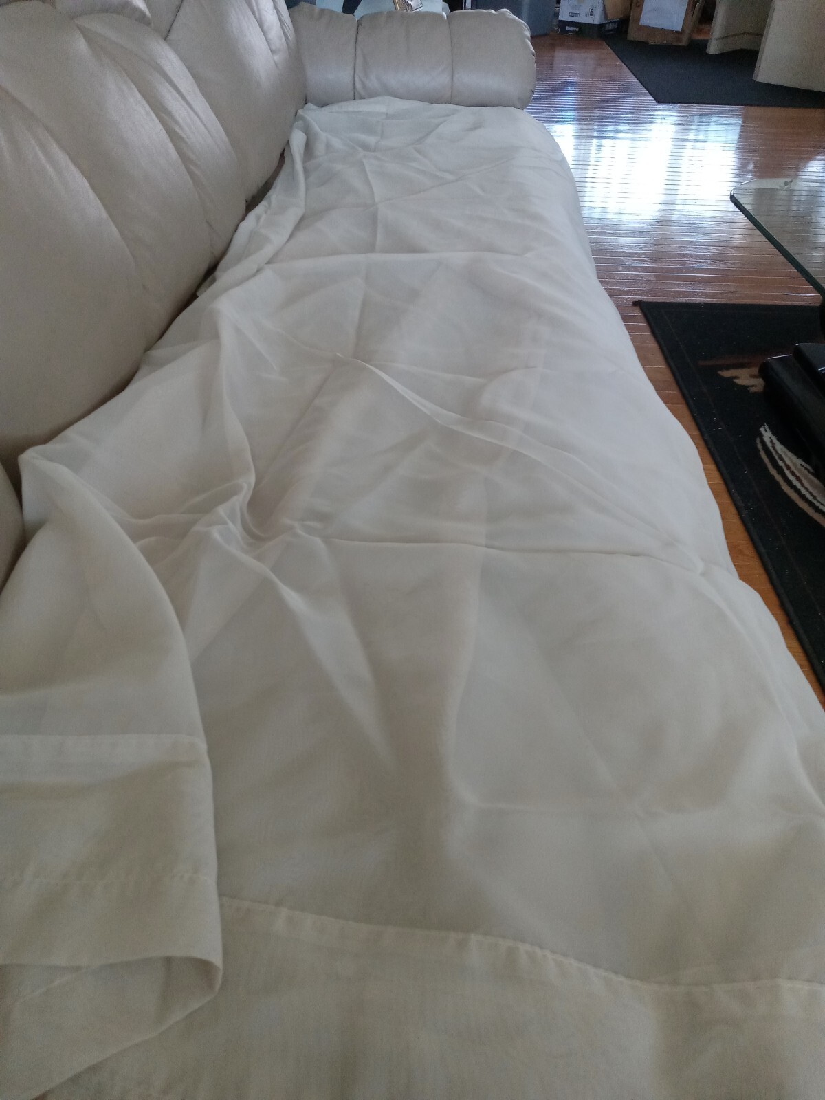 2Panels Rod Pocket Sheer Voile Tan Curtain,Sunlight Filtering, 78.5inL X 56in W