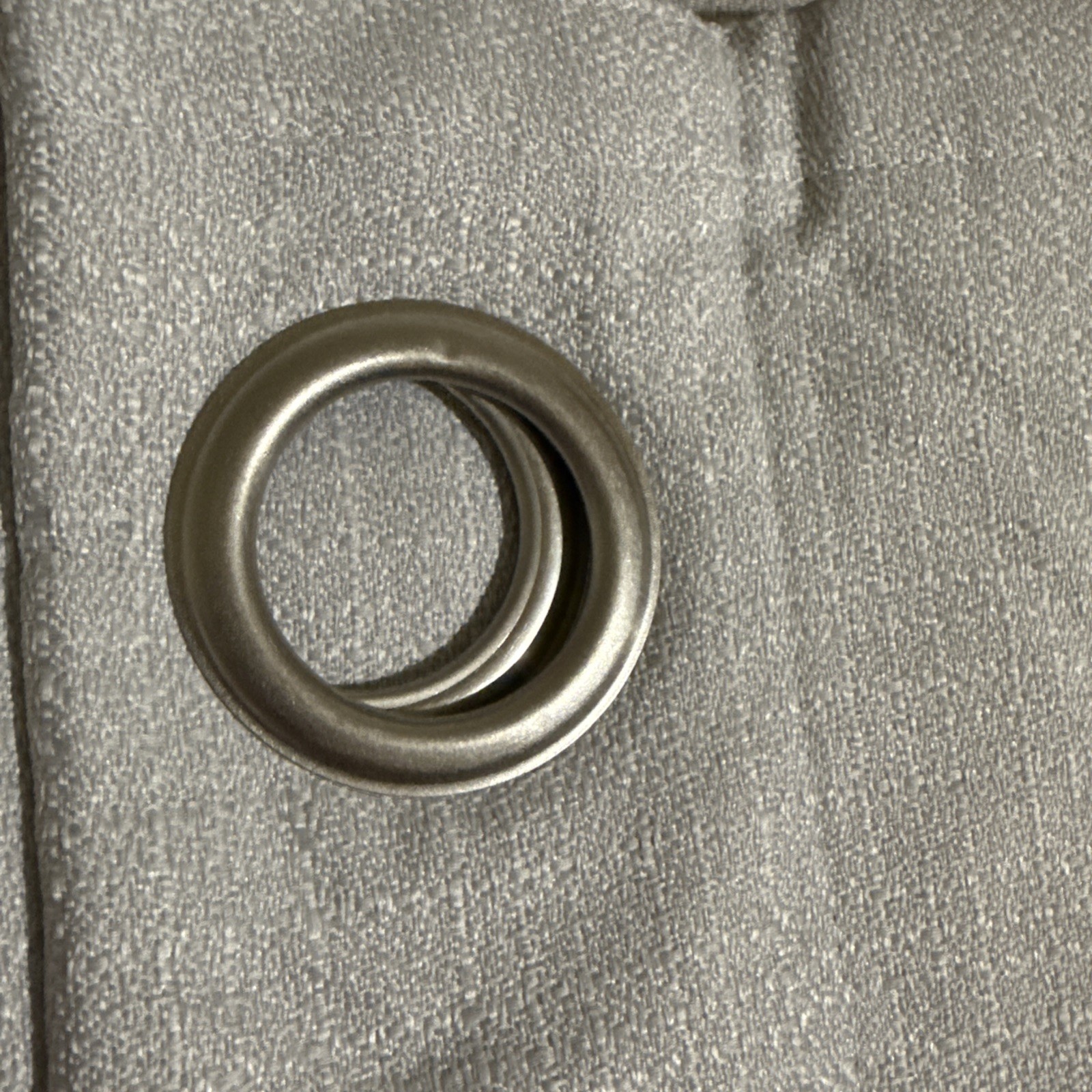 Blackout Curtains 2 Panels Light Gray Woven Brushed Nickel Grommet 84” X 52”