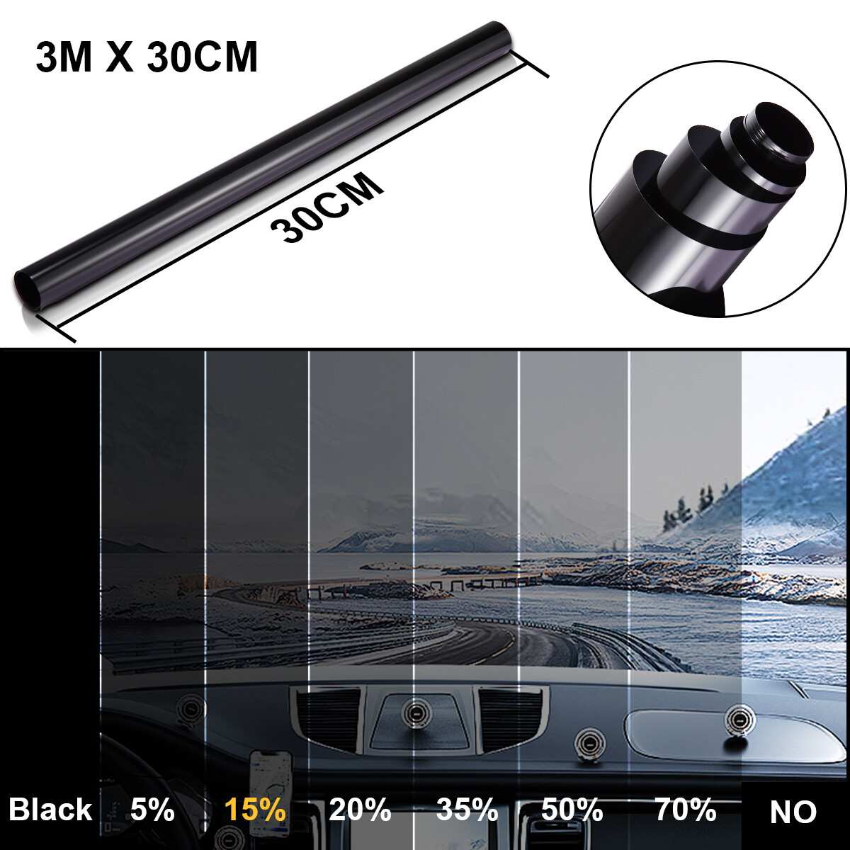Uncut Roll Window Tint Film 15% VLT 20″x 10/20ft Car Home Office Glass 300/600cm