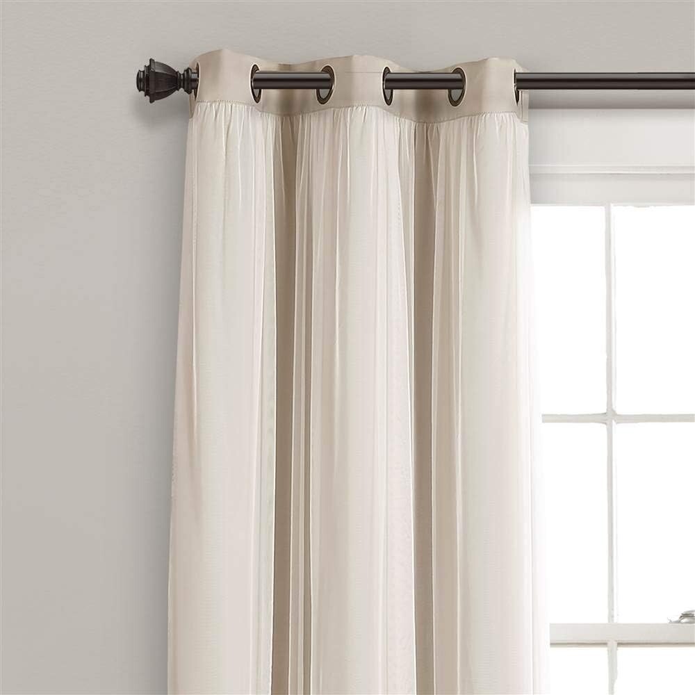 Sheer Grommet Curtains With Insulated Blackout Lining, Window Curtain Panels,…