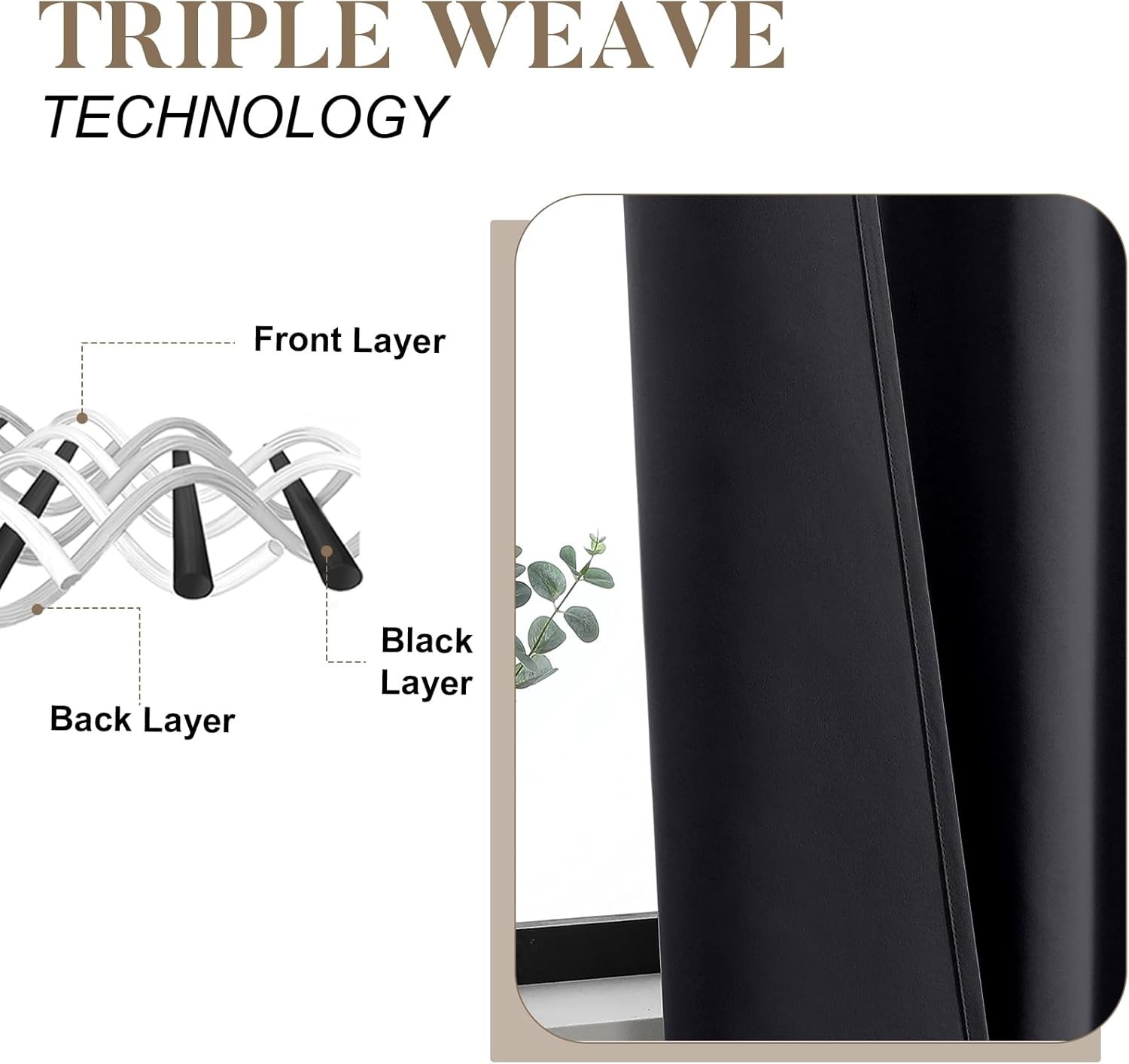 Black Valances for Windows 14 Inch Length, Thermal Blackout Short Curtains,