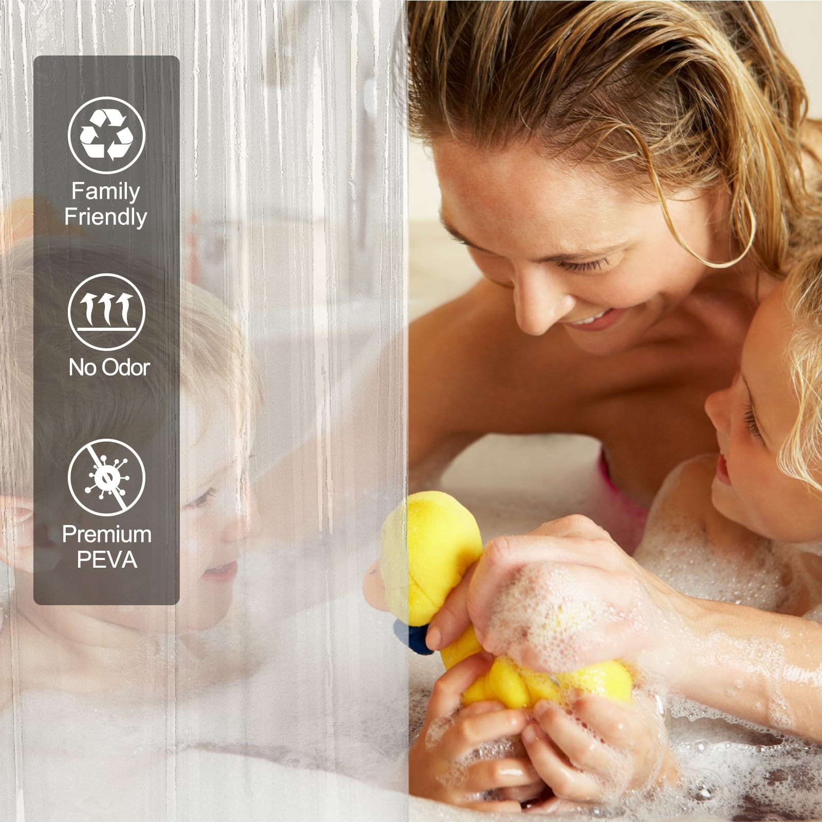 AmazerBath Clear Shower Curtain Liner, Plastic 72″W x 72″L (Pack of 1),