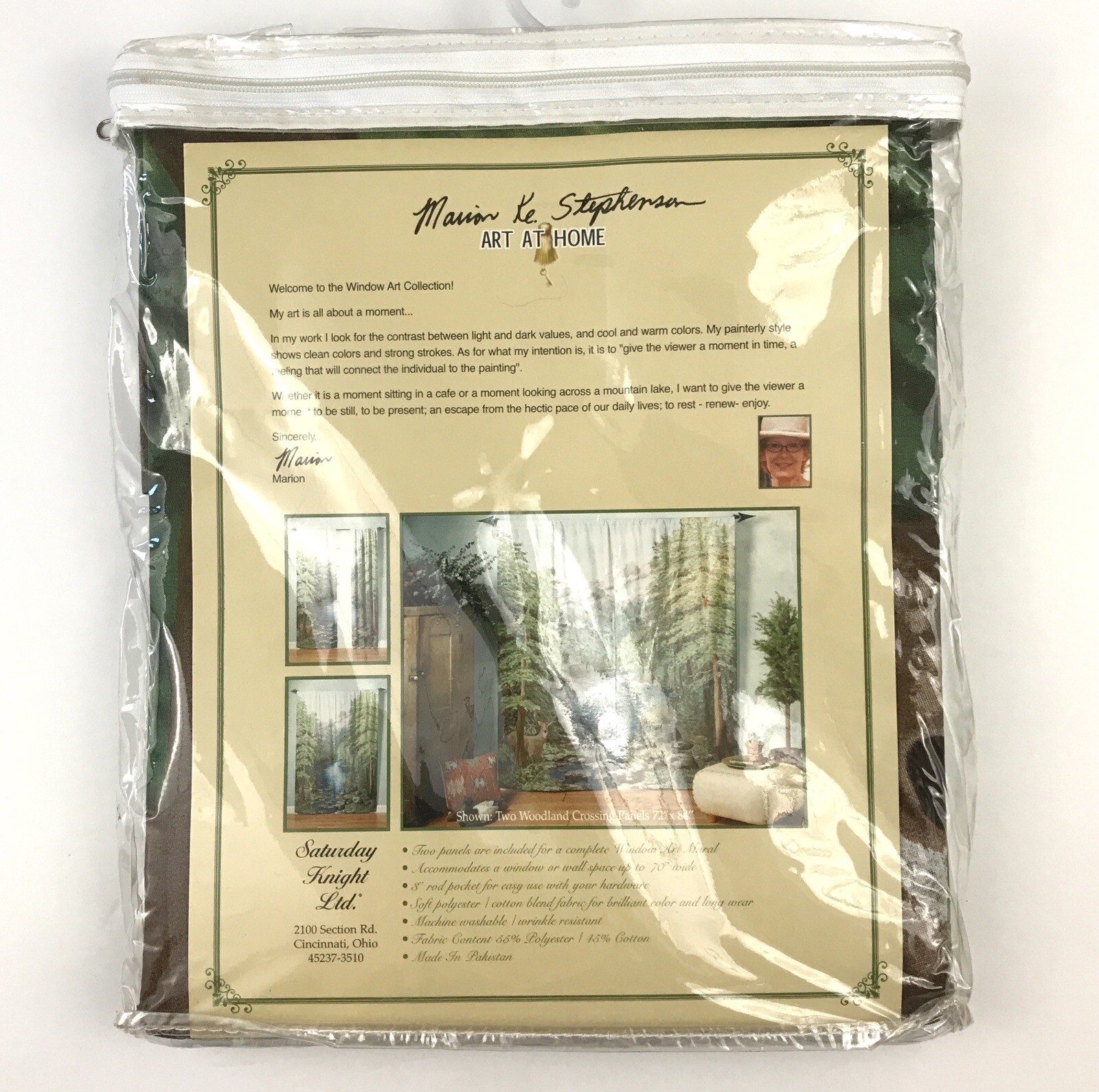 Forest Woods Deer Curtains 72″ x 84″ Woodland Crossing Window Art Stephenson