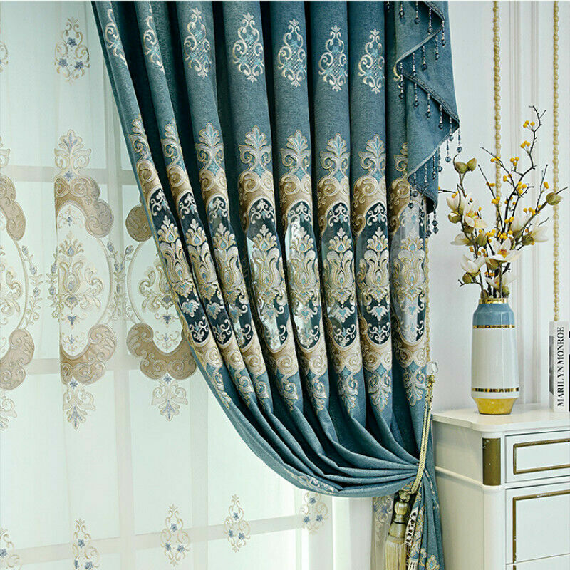 European Chenille Blackout Curtain for Life Room Draped Window