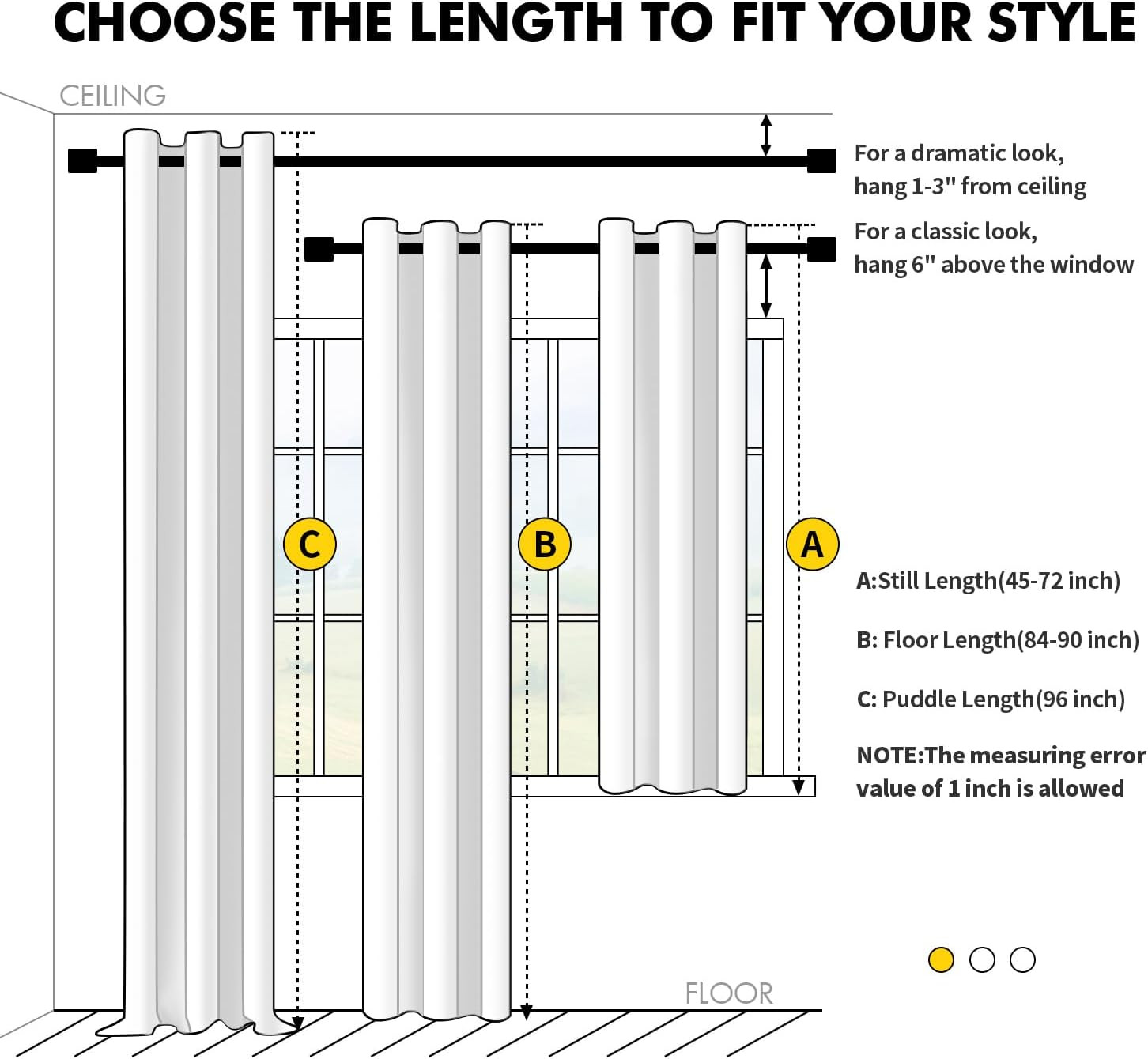 Curtains for Bedroom Living Room 2 Panels, Thermal Insulated Room Darkening Drap