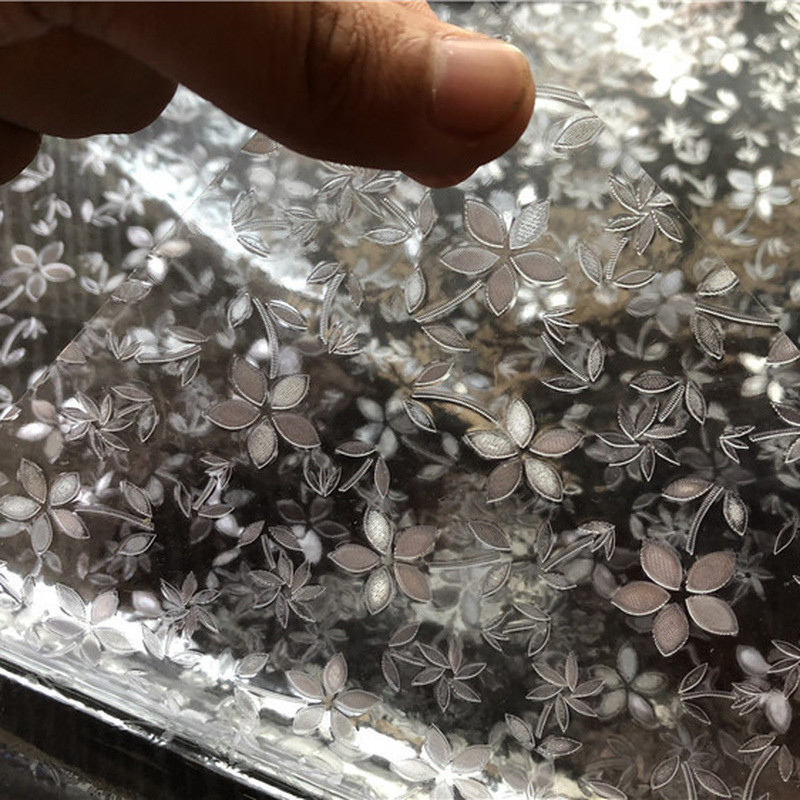 UK Translucent Stained Static Cling Glass Stickers 3D Floral Window Film Decor