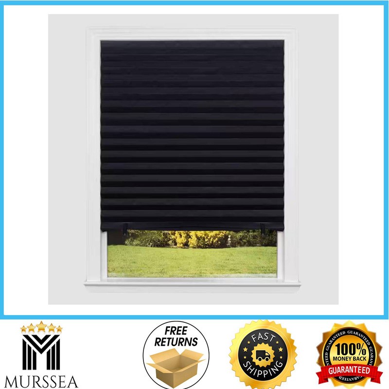 Redi Shade 36-Inches x 72-Inches Black Blackout Cordless Pleated shade