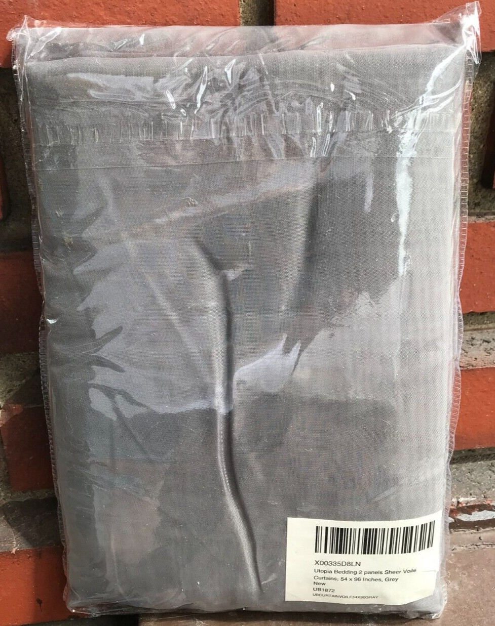 2 Sheer Curtain Panels 54″ x 96″ Grey/Gray Utopia Bedding Brand New