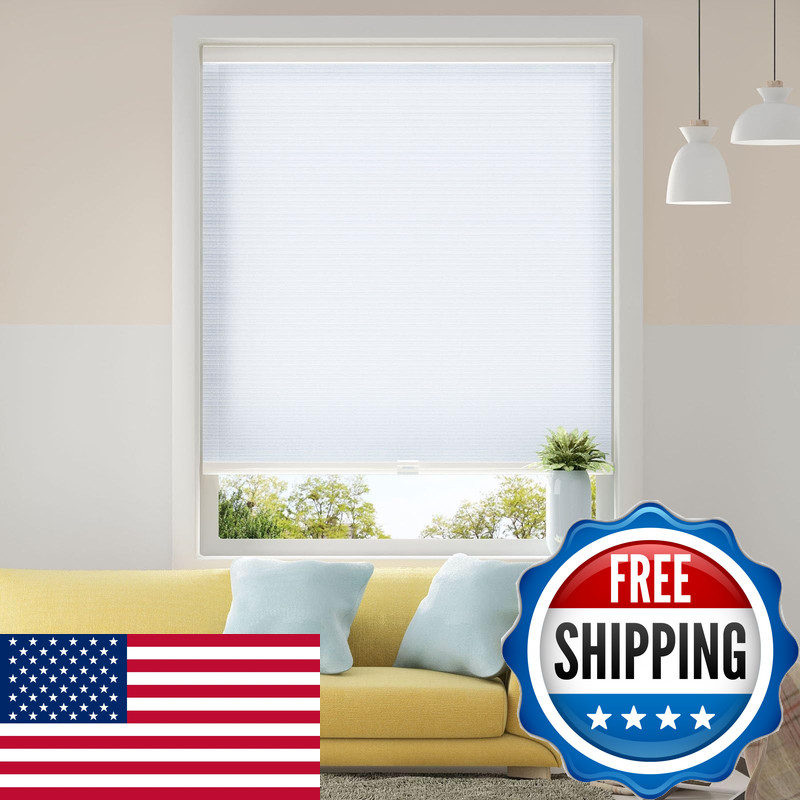 Sbartar Cordless Light Filtering Cellular Shade 33 Wide X 38 Long Whitelight