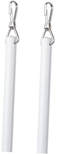 Curtain Wand – Aluminum Curtain and Drapery Pull Rod with 48″ – Pack of 2 White