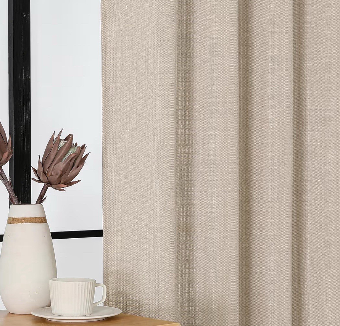 Short 30×36 Camel Color Kitchen Curtains 2 Panels