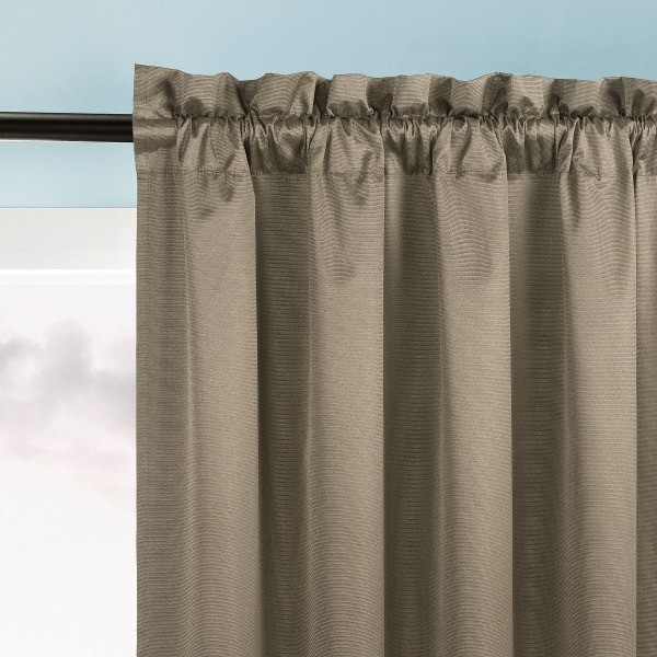 40″x96″ Doucet Thermal Blackout Rod Pocket Curtain Panel Taupe: Indoor Use 1 pc