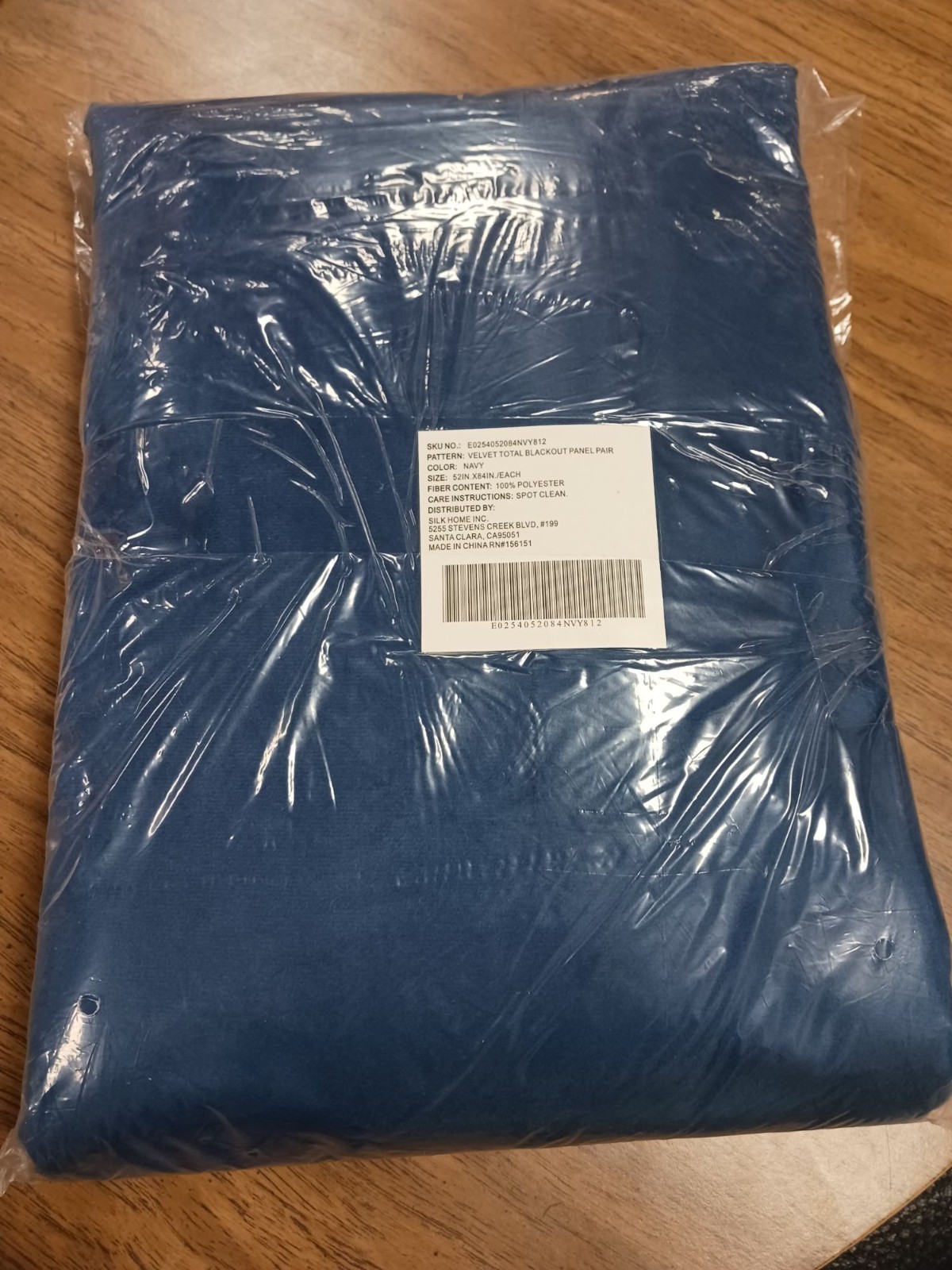 Velvet Total Blackout Curtain Panel Pair Navy 52inx81in/each NEW