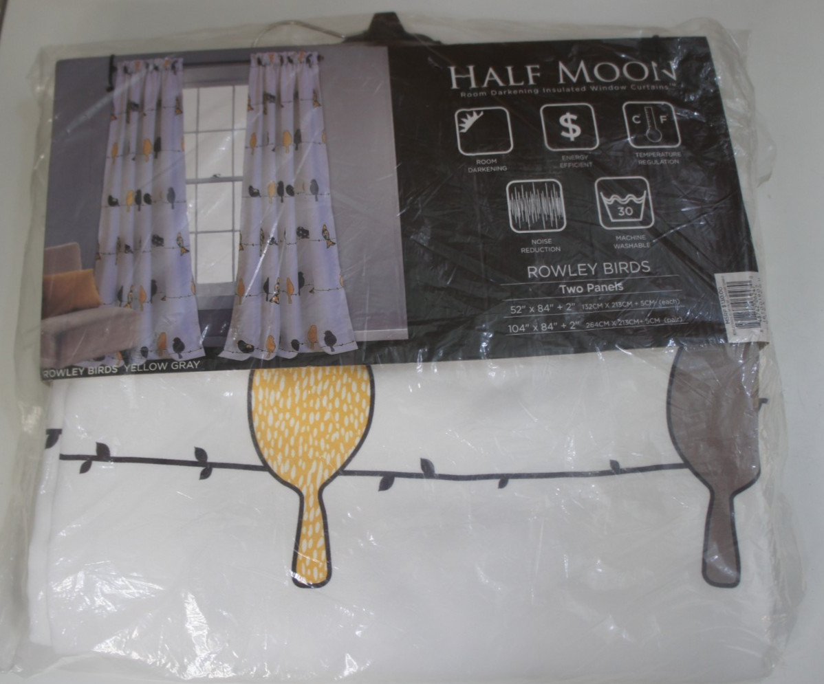 Half Moon Curtain Panels Rowley Birds Room Darkening Window Pair 52in x 84in