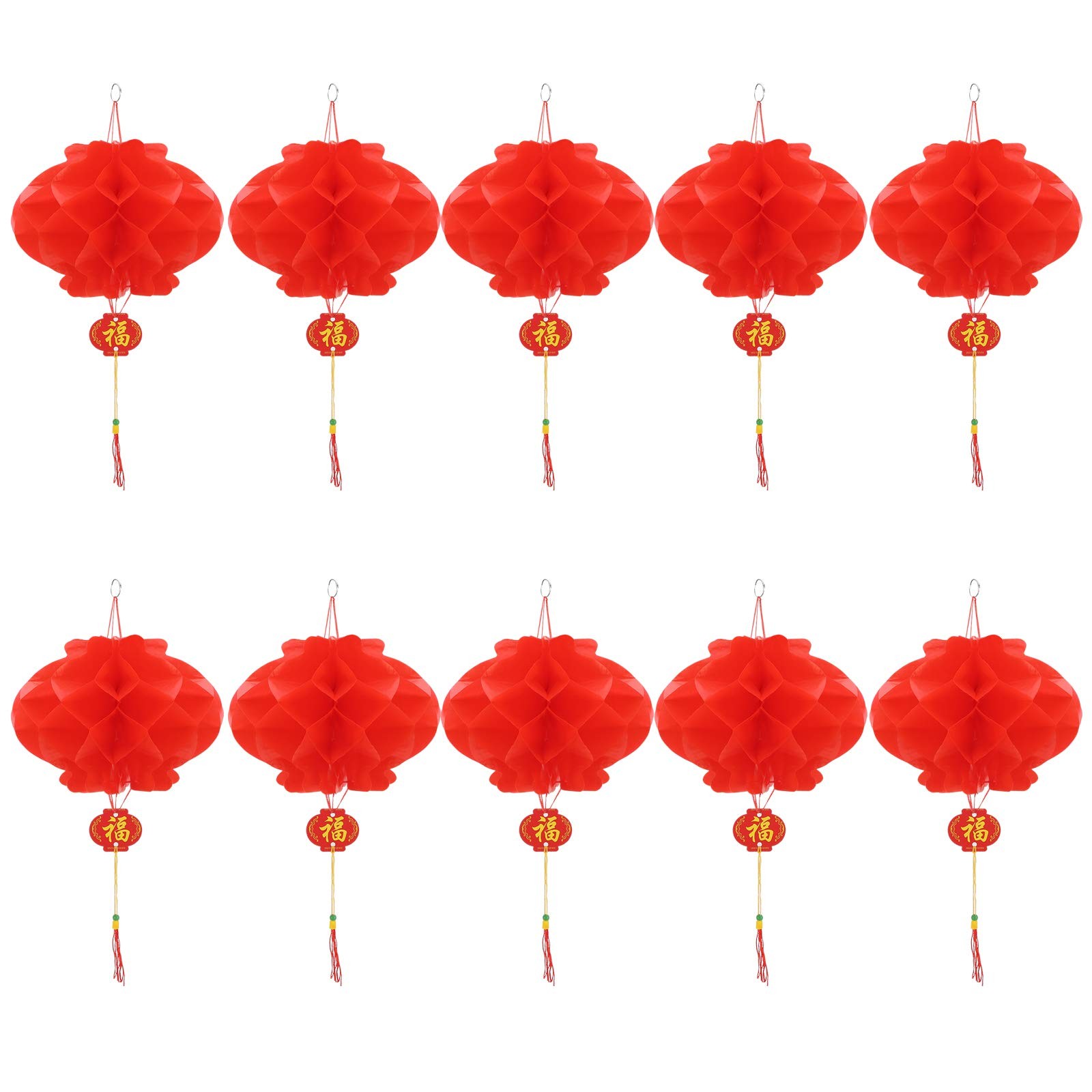 10 PCS 7.9 Inch 20cm Red Chinese New Year Spring Festival Hanging Lanterns
