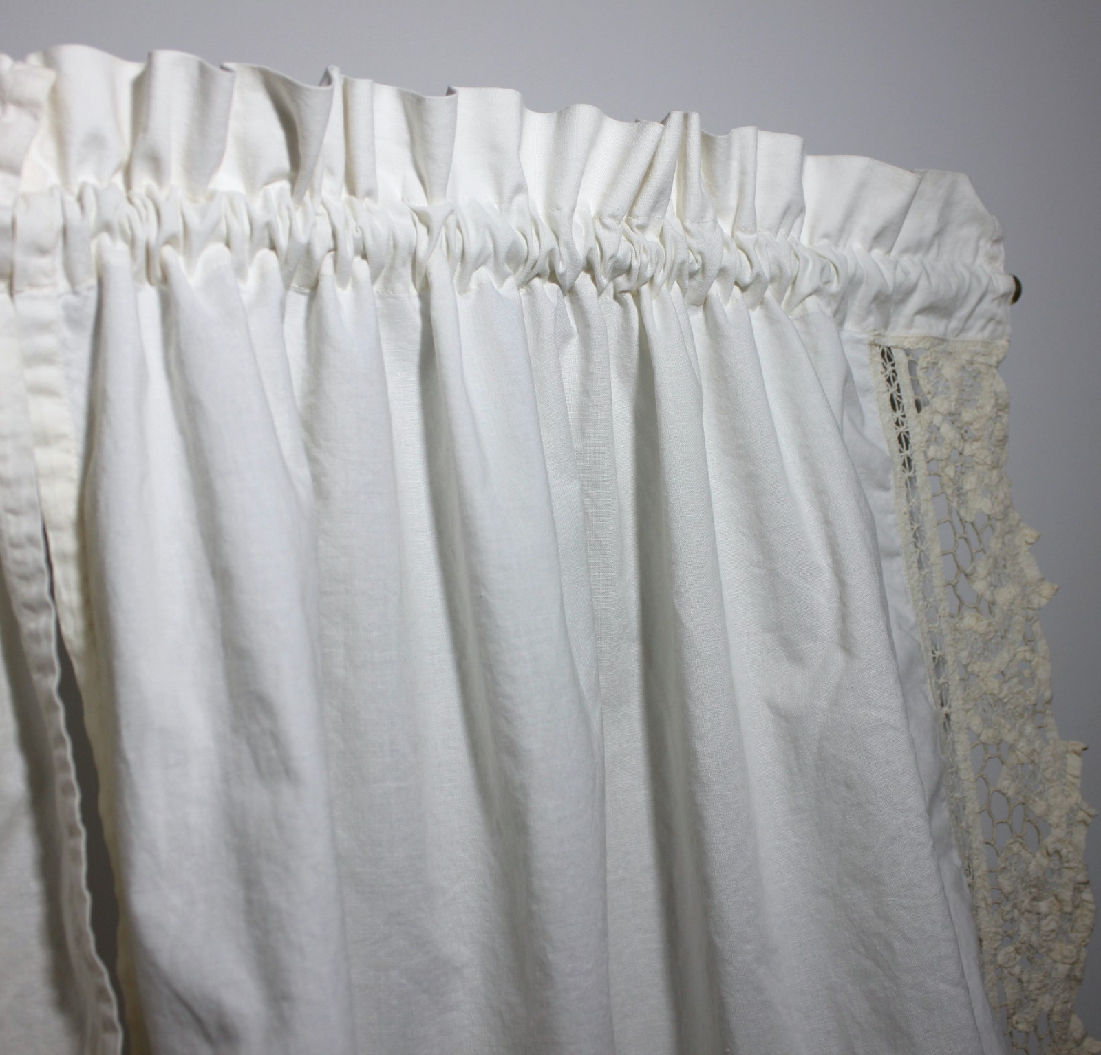 Vtg Martha Stewart Battenburg Lace Curtains 2 Sets (4 Panels) 29×24″