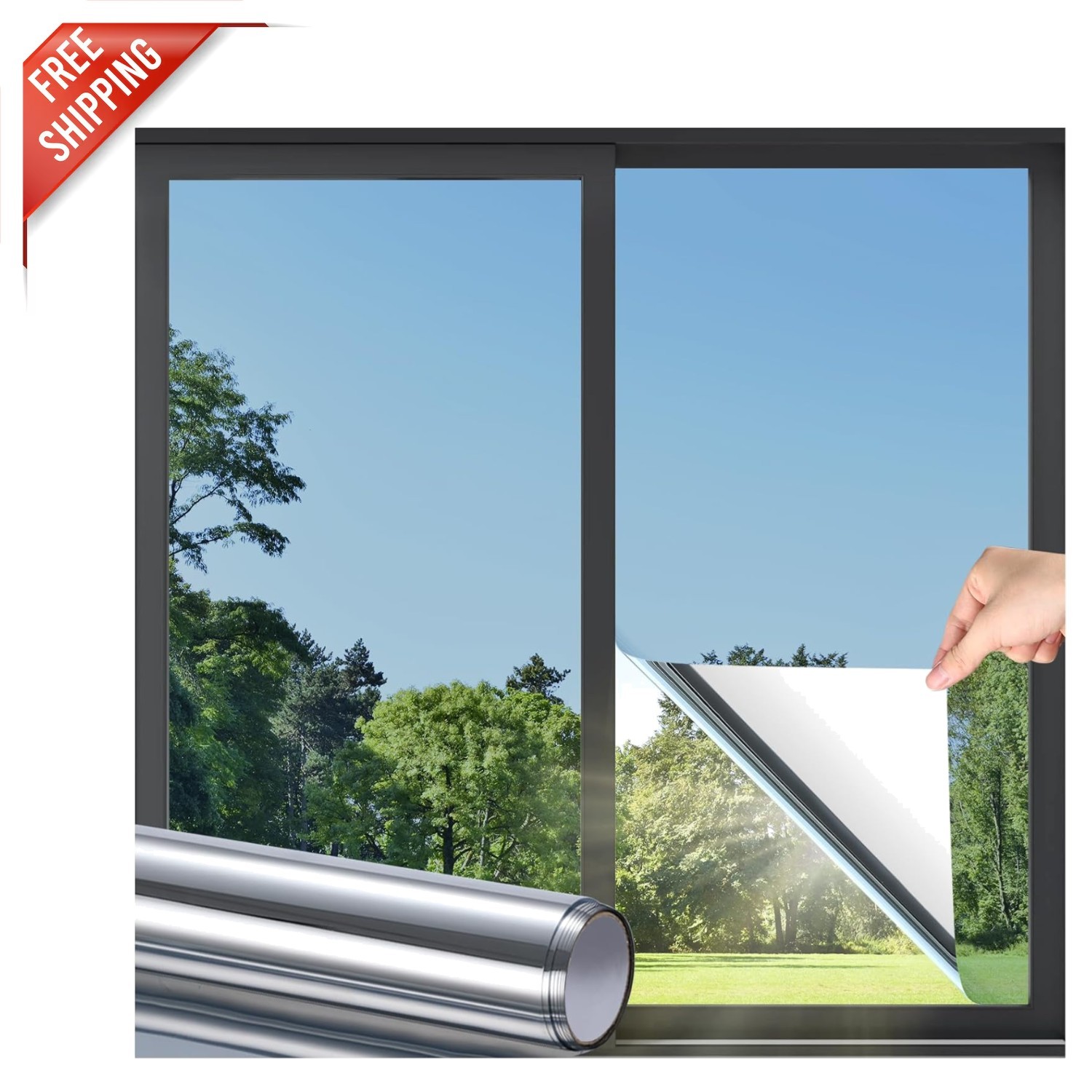 Reflective Window Tint – UV Protection & Heat Control – 19.16 Sq Ft in Silver