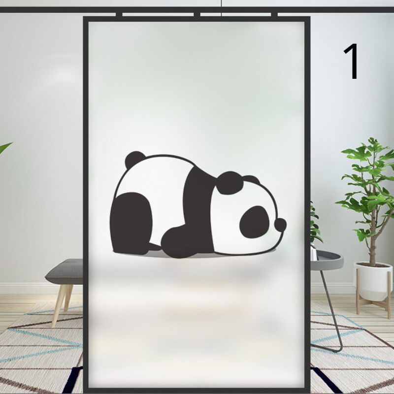 Static Cling Privacy Window Films Vinyl Frosted Panda Glass Sticker Decor
