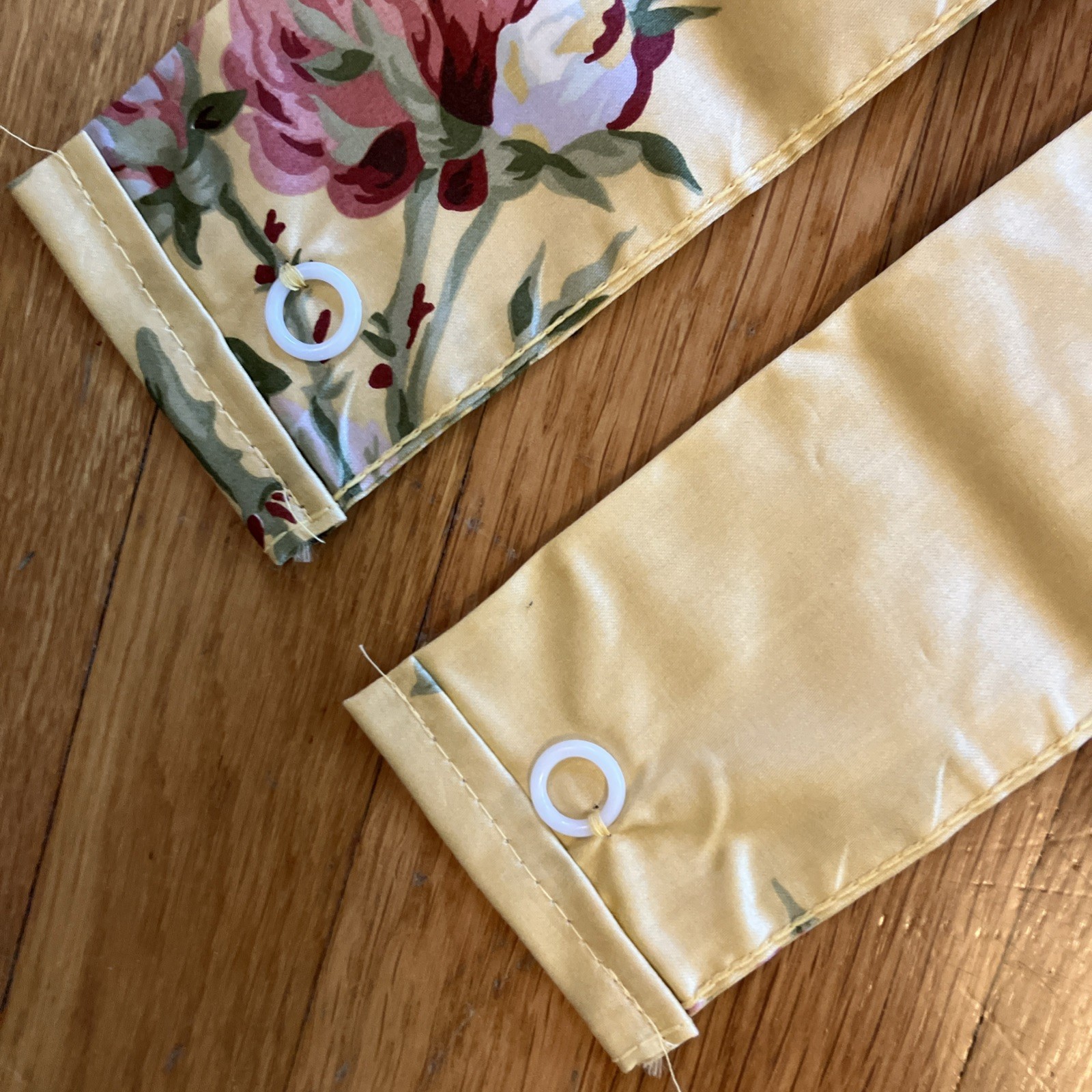 RALPH LAUREN KATHLEEN Yellow DRAPES Curtains ROSES Cottage GRANNY CORE Set 2