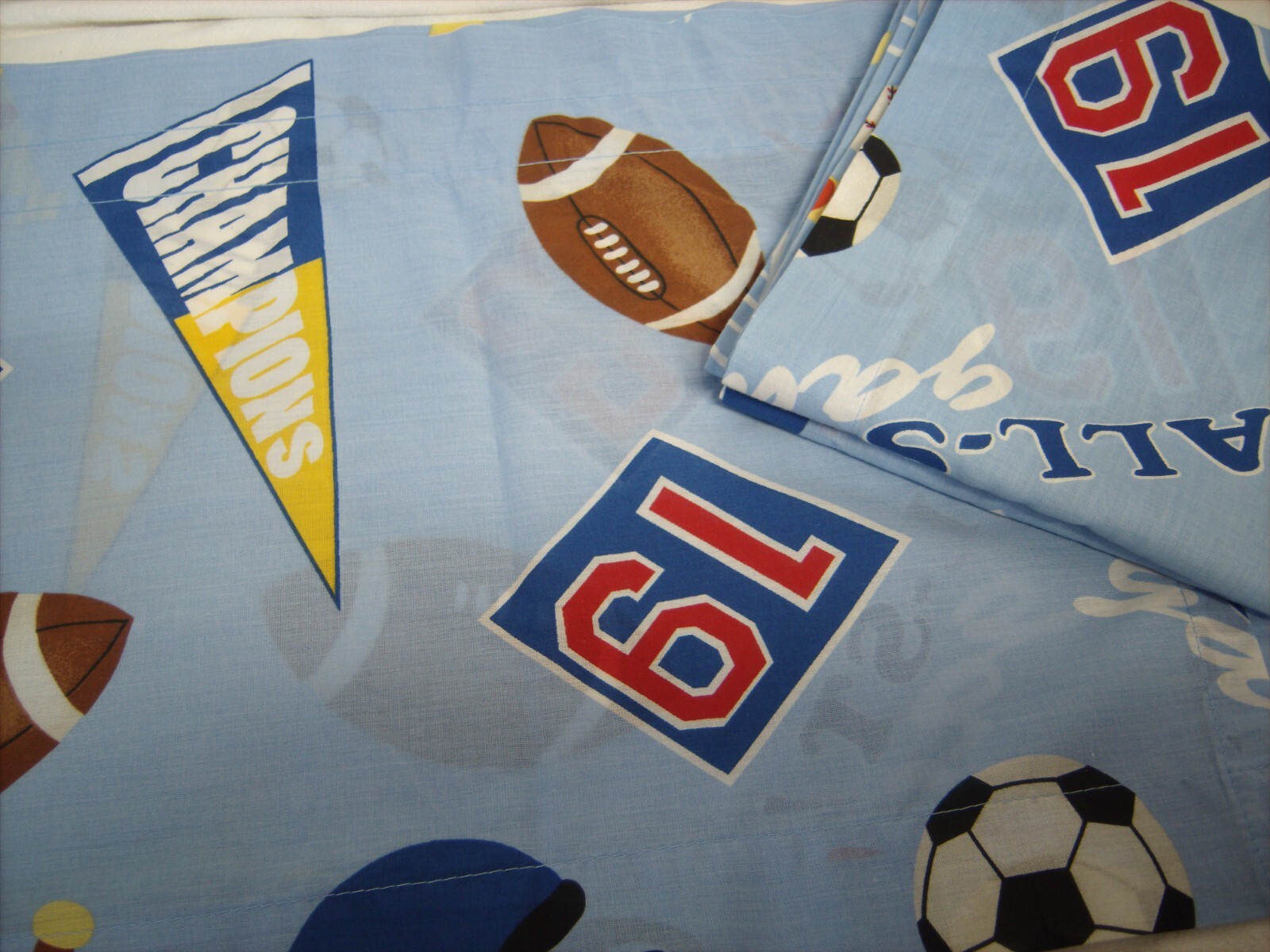 Whisper Soft Mills Lot of 3 Curtain Valance 80″ x 17″ All Sports Cotton Blend
