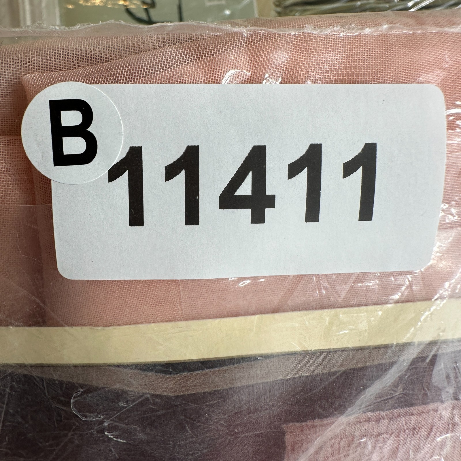 VTG Lizette Ascot Valance Shear Soft Peach Ruffle 21″ X 30″ Length Pocket Rod