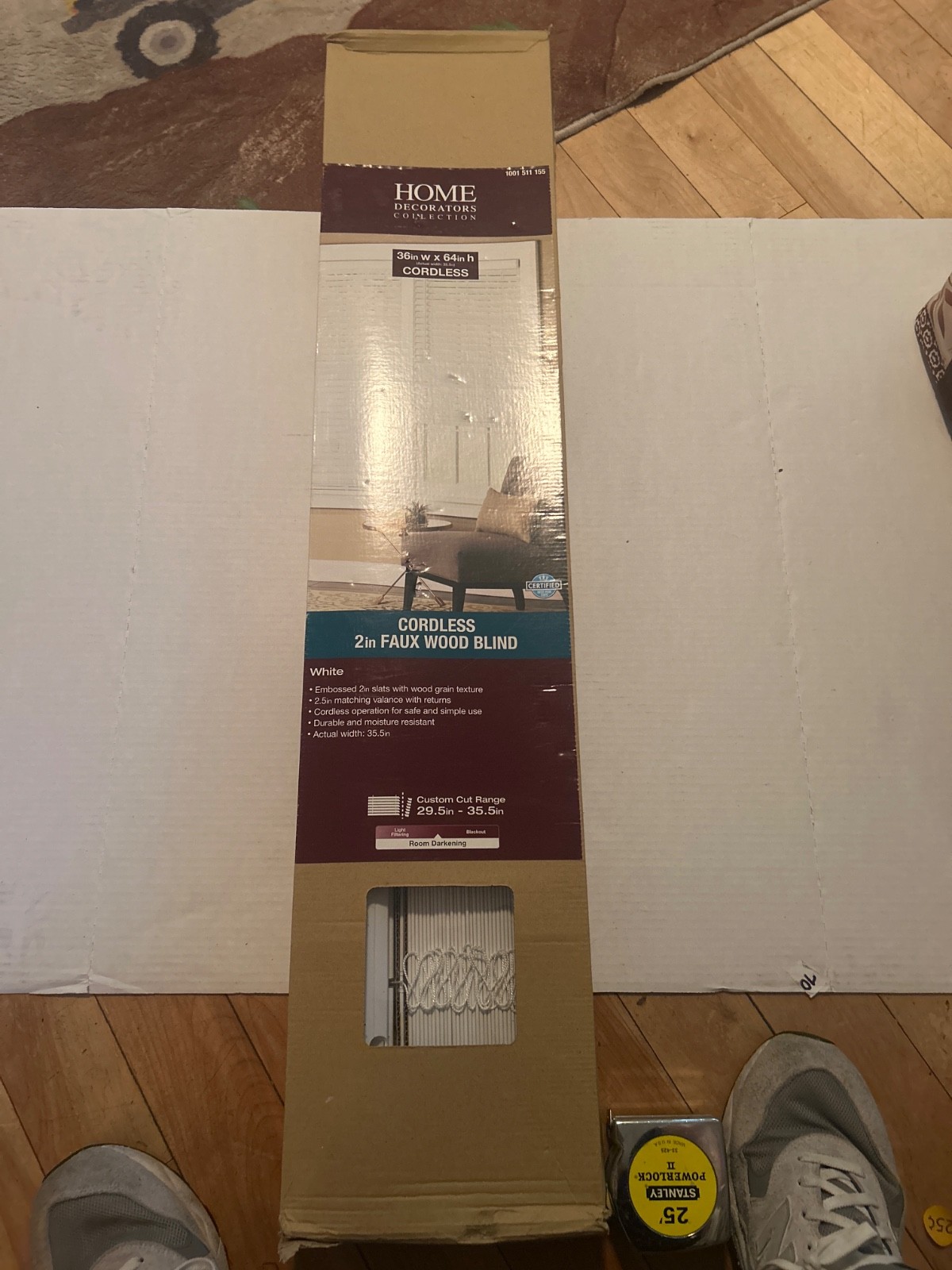 Home Decorators Cordless 2in Faux Wood Blind 36in w x 64in h