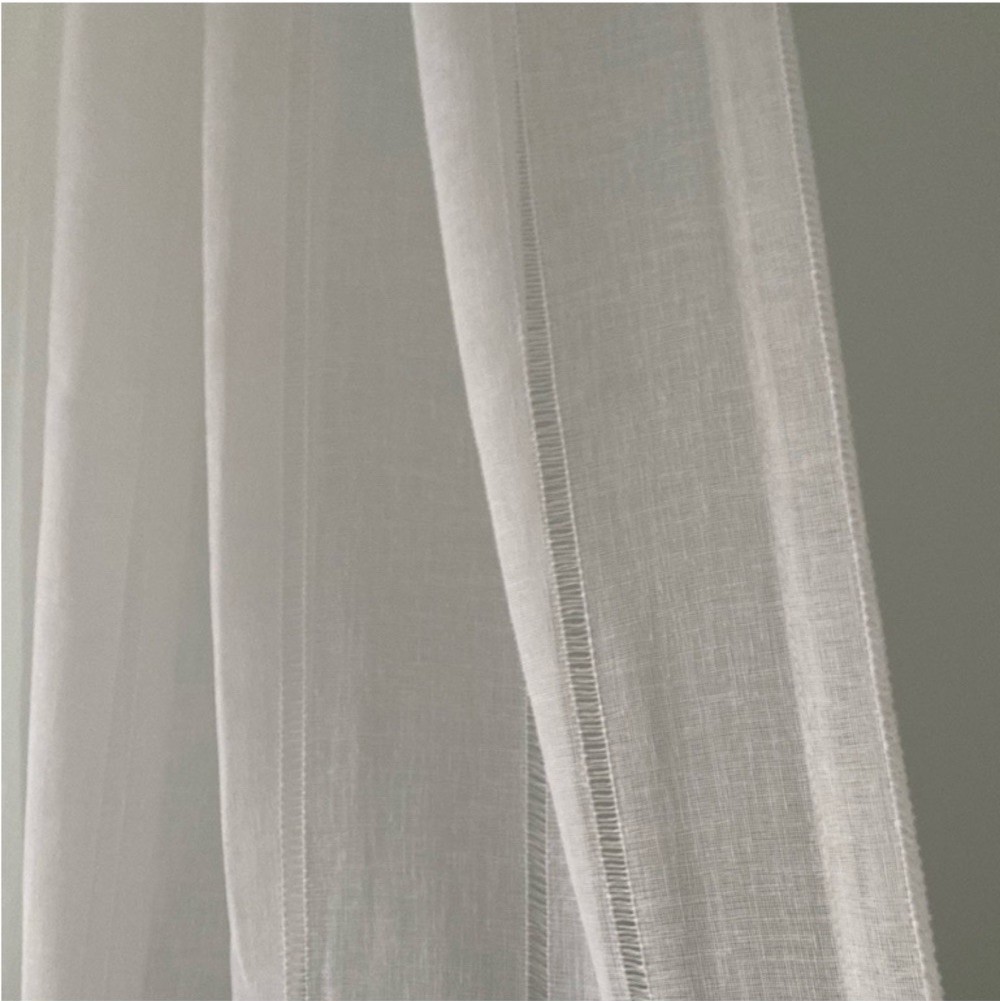NEW Ralph Lauren 54”x84” White Hamilton Sheer 2 CURTAIN Panels Woven Stripes NWT