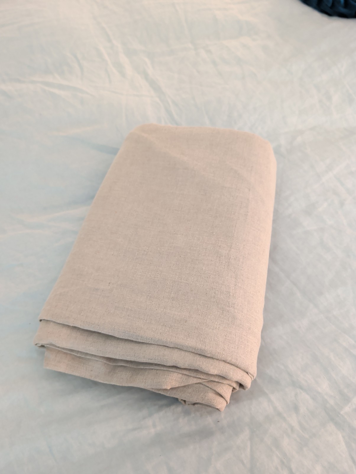 Quince 100% European Linen Curtain Panel Blackout 48×84 Flax Taupe Nwot