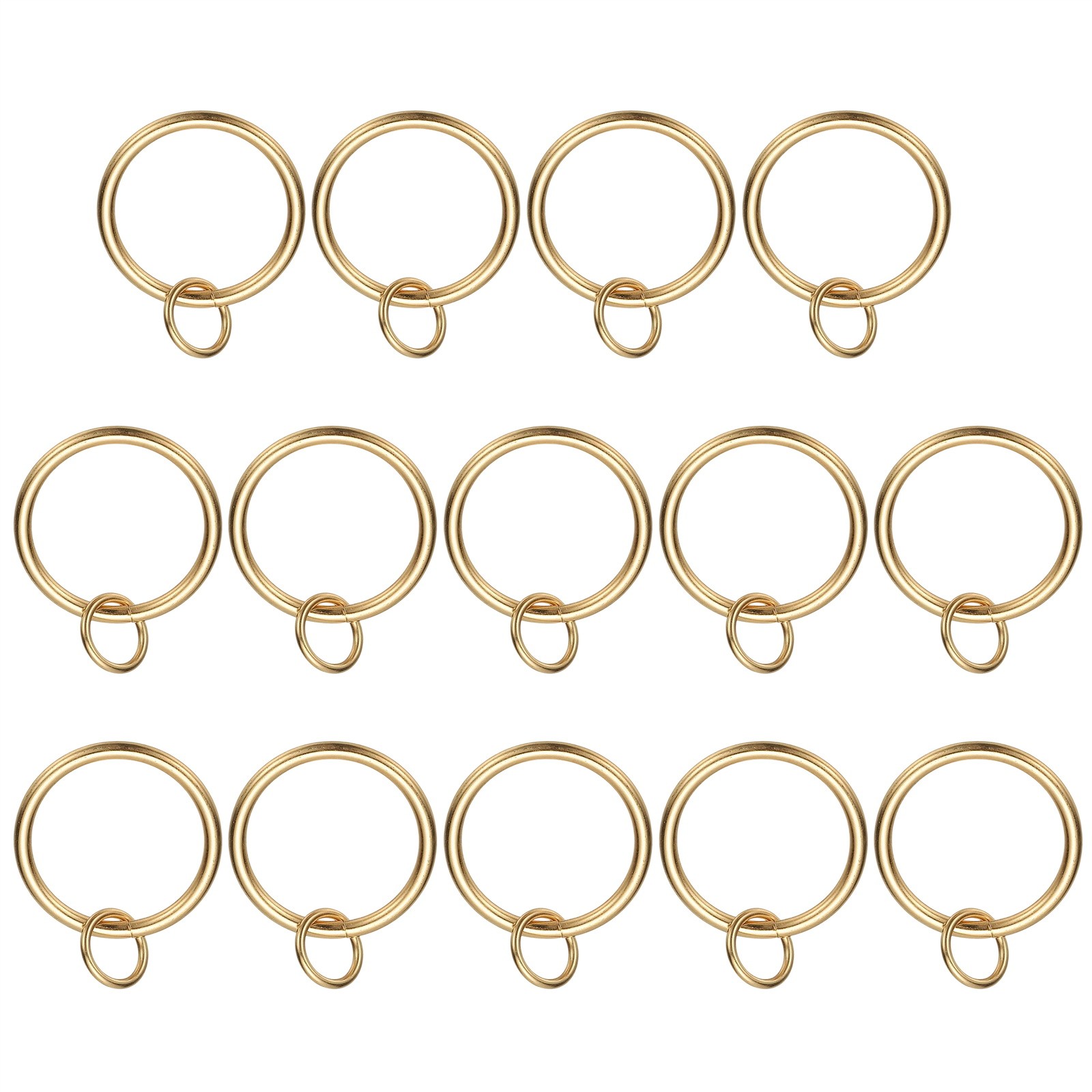 14 Curtain Rings with Eyelets 1.25″ID, Suitable for Auction 1″, Light Gold