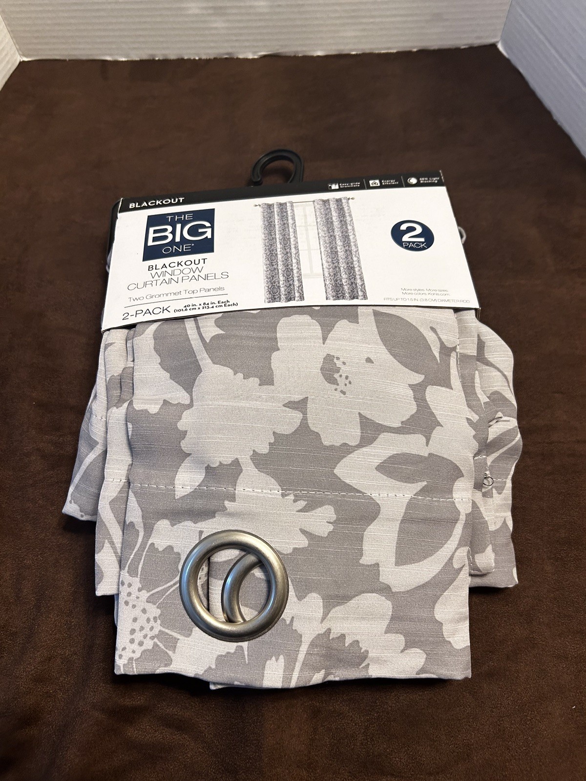 Kohls The Big One Blackout Window Curtain Panels Two Grommet Top Panels Gray