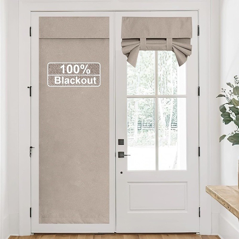 Lightweight Blackout Door Curtains 100% Light Blocking Easy Care Privacy New