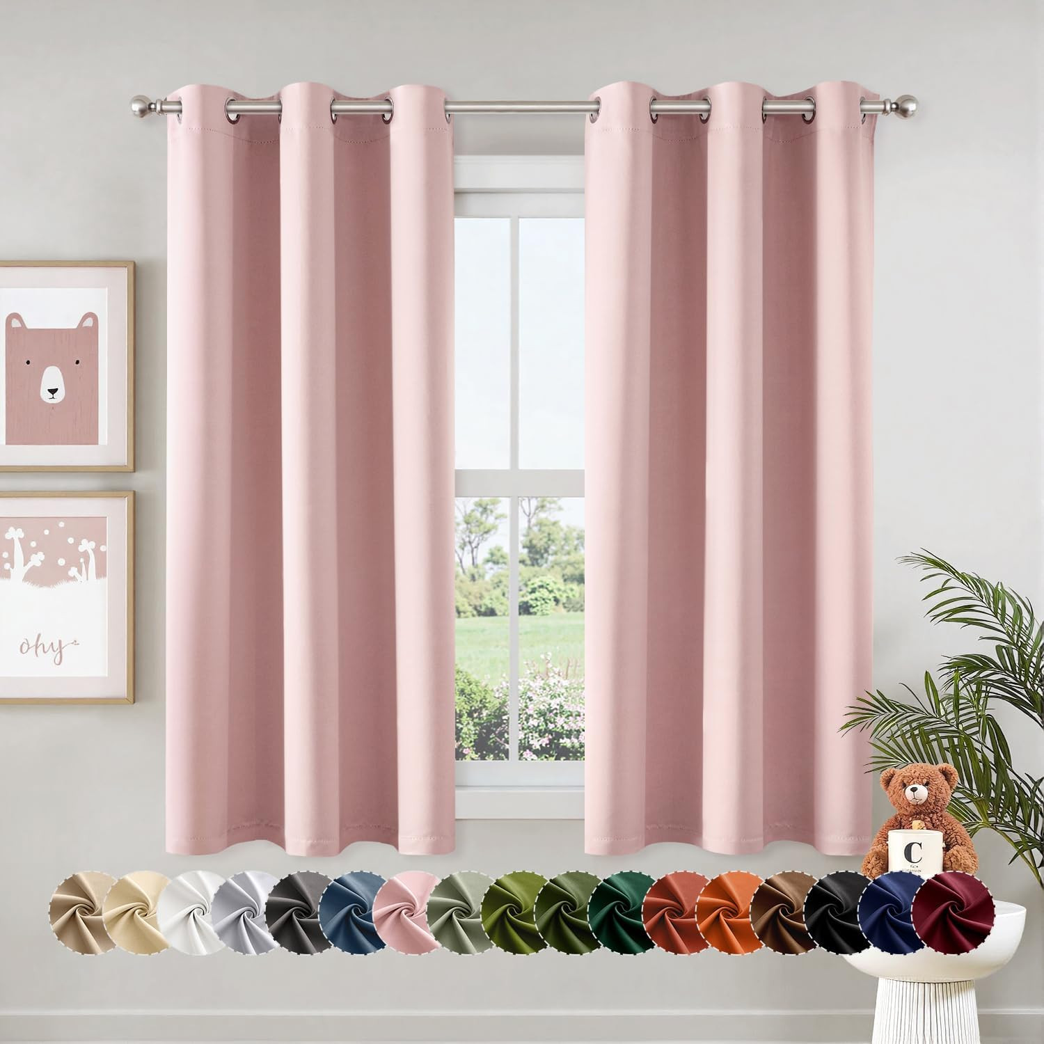 Curtains for Bedroom Living Room 2 Panels, Thermal Insulated Room Darkening Drap