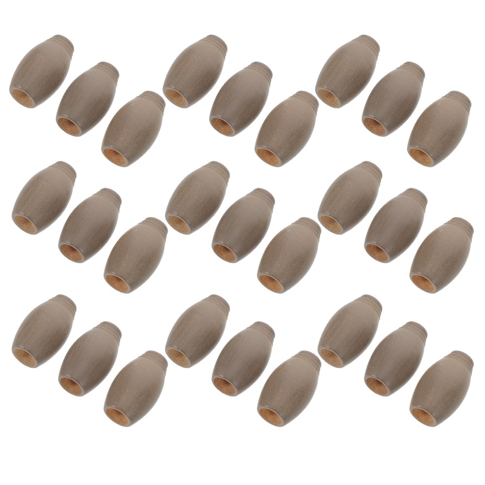 20 Pcs Solid Wood Curtain Pull Rope Cover Drawstring Tassel Knobs