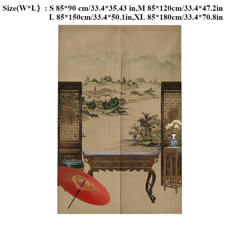 Chinese Style Door Curtain Doorway Tapestry Noren Kitchen Room Divider