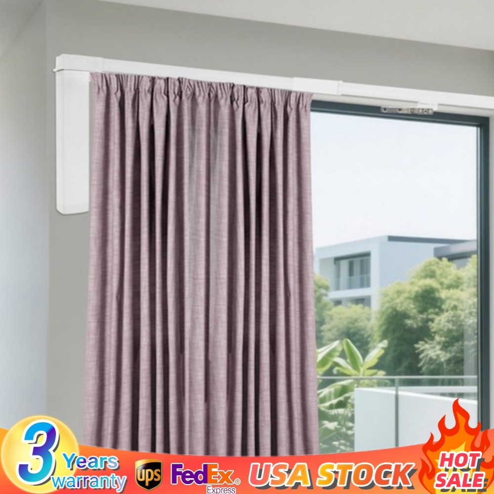 Smart Curtains System Electric Curtain Rod Track Rail Remote Controlled Drapery