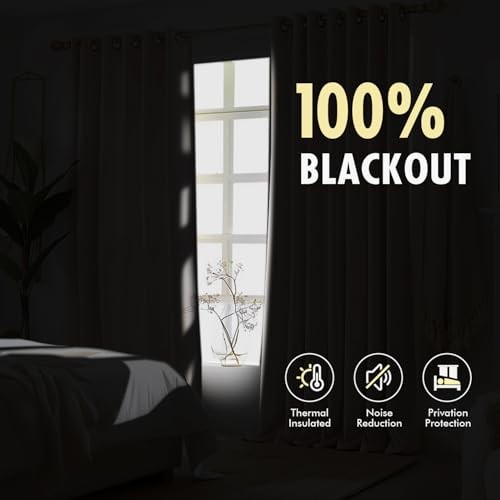 Pinch Pleated 100% Blackout Linen Curtains 90 40″W x 90″L (Pack of 2) Natural