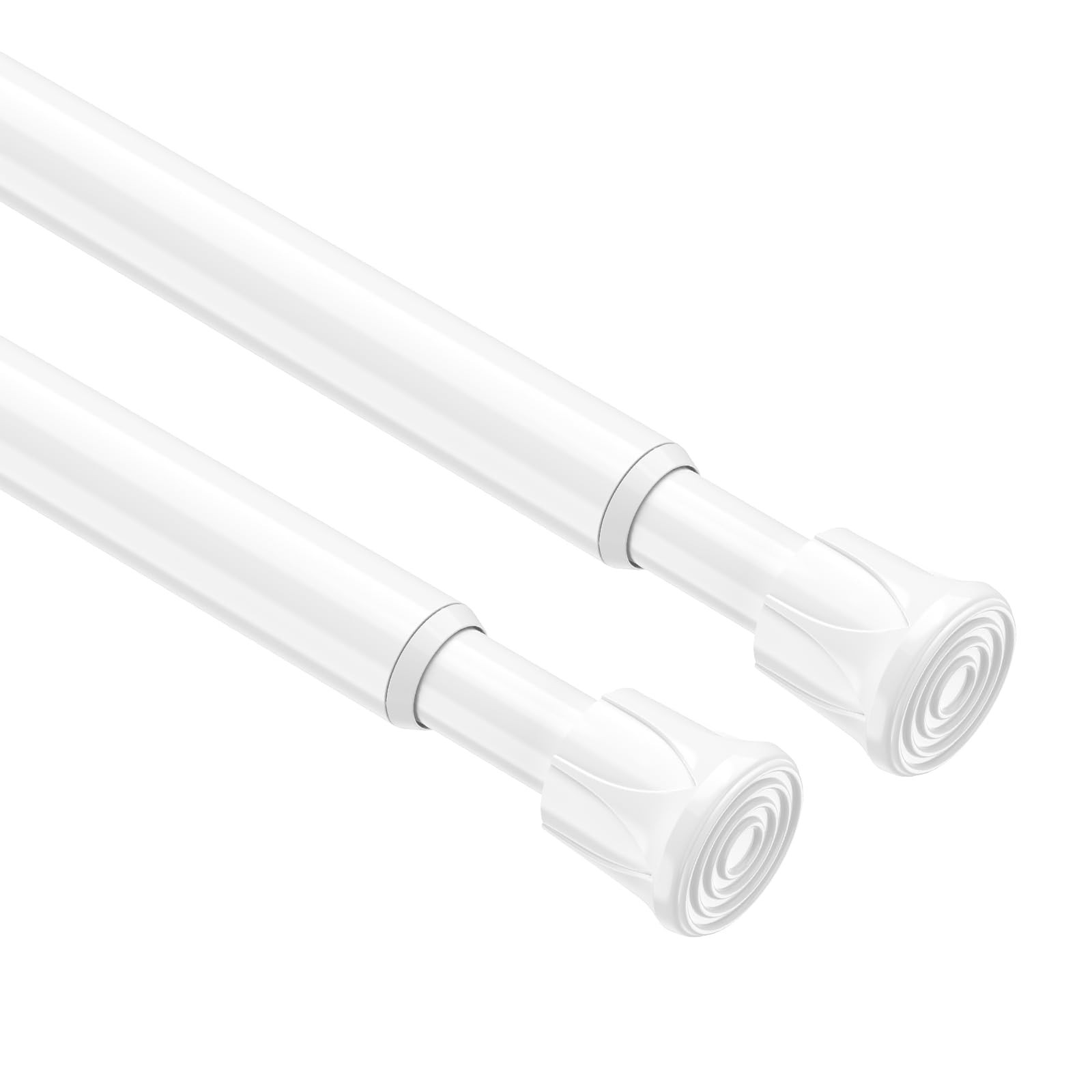 2 Pack Spring Tension Rods 28-43 Inches,5/8″ Diameter White Spring Load Adjus…