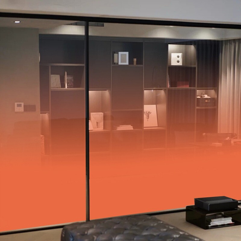 Transparent Window Film Static Cling Office Glass Stickers Gradient Color Decor
