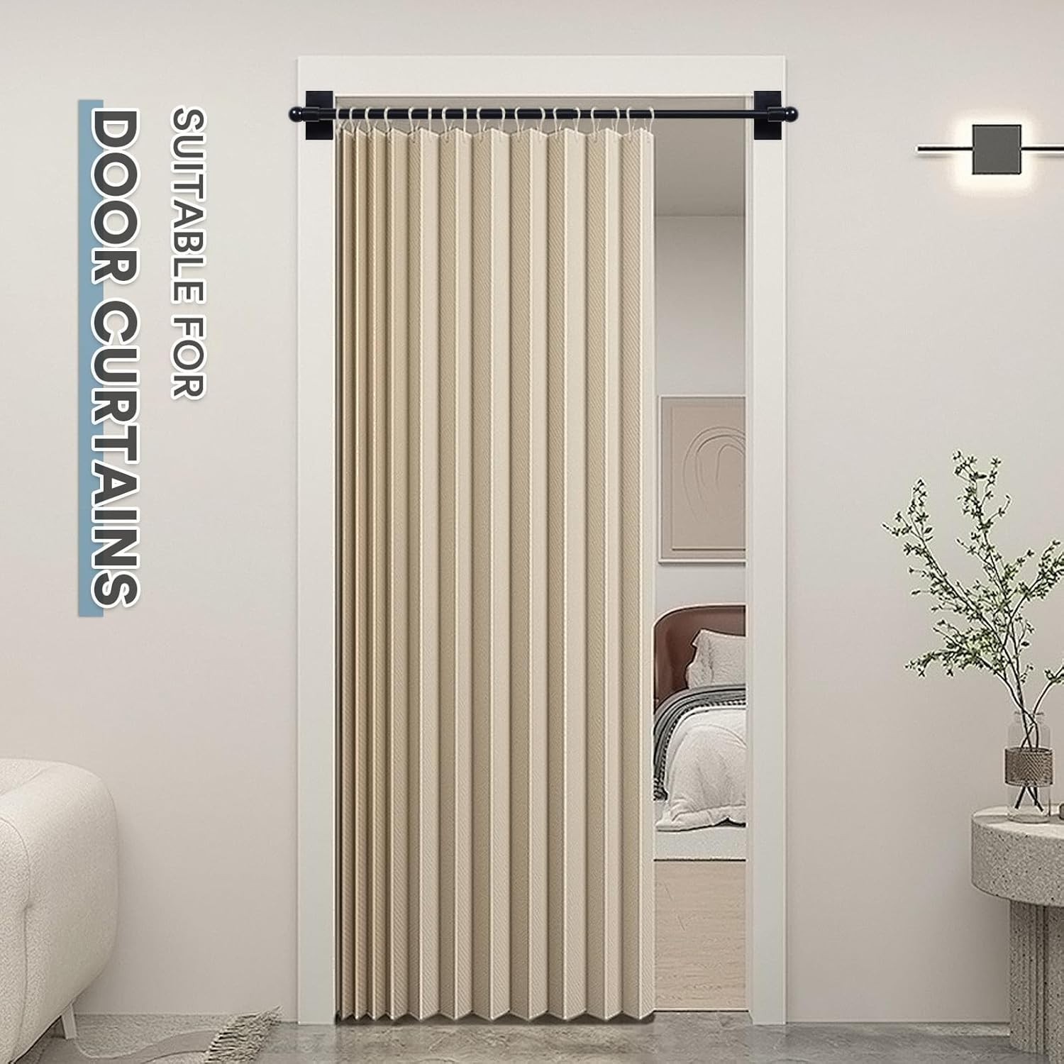 2 PACK Magnetic Curtain Rods for Metal Doors, 16 to 28 Inch, 1/2 Inch Diamete…