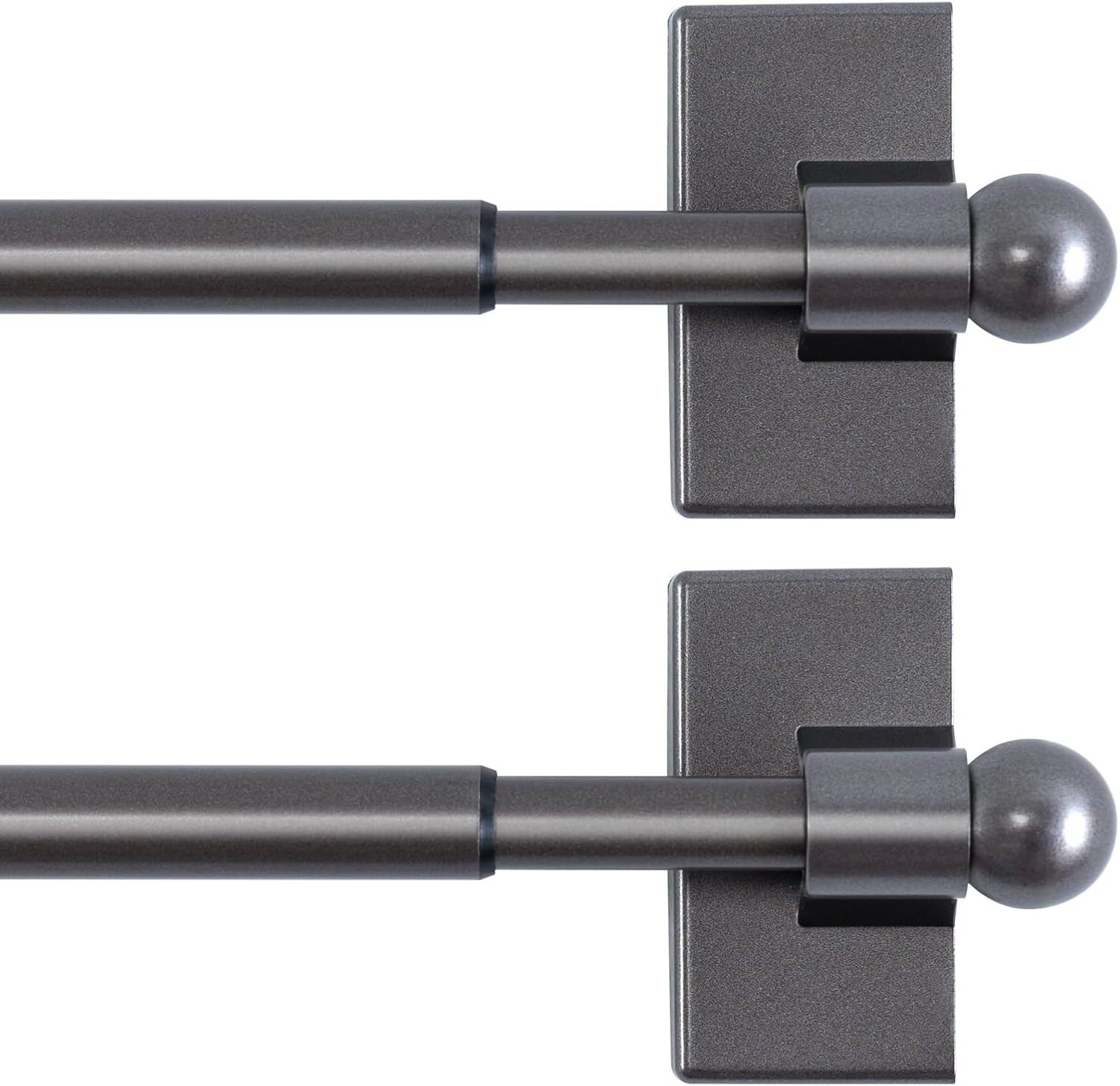 2 PACK Magnetic Curtain Rods for Metal Doors, 16 to 28 Inch, 1/2 Inch Diameter,