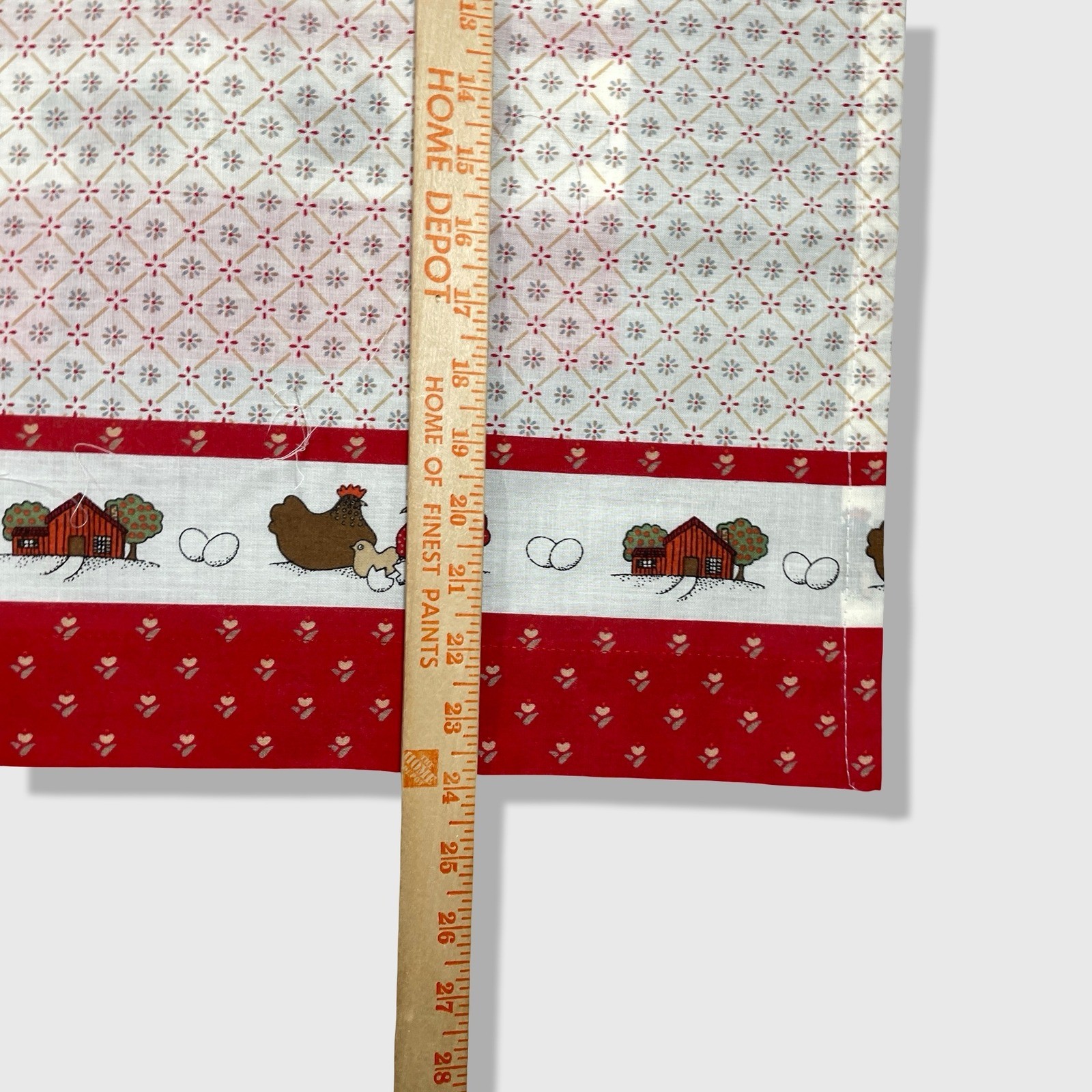 Valance Kitchen Curtains Set of 4 Red White Chicken Farmhouse Country Decor