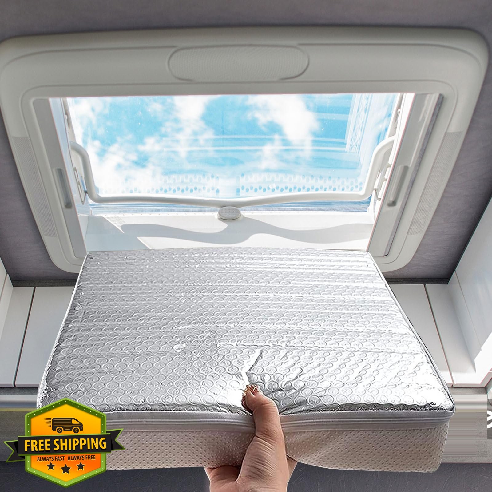 2 Pack RV Skylight Insulator Cover, 14″x14″ Reflective Pillow
