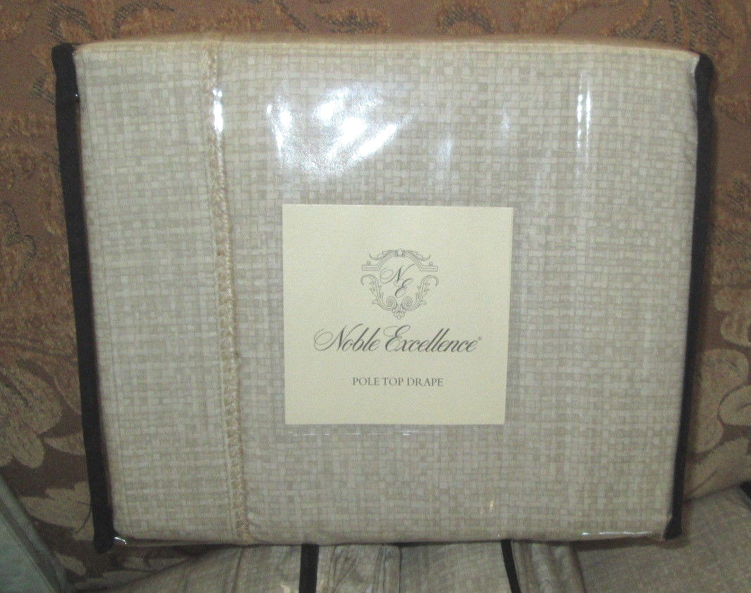SET 2 Dillards Noble Excellence 84″ lined Curtains drapes tan beige Neutral pair