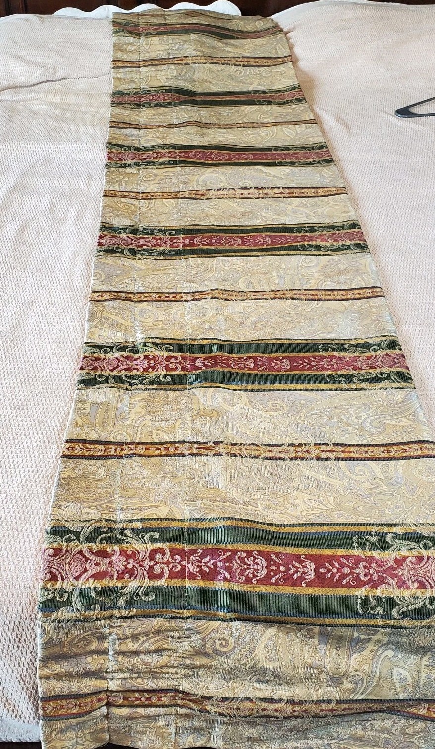 Croscill Vtg Striped valance 18×86 Cotton Blend Gold, Pink, Green, Beige EUC