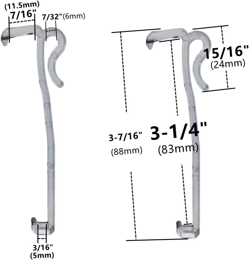 Valance Clips 6Pcs 3-1/4» Window Blinds Hidden Clip Clear Plastic for Horizonta