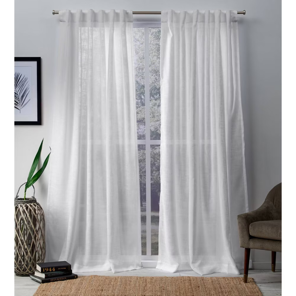 Set of 2 Bella Sheer Hidden Tab Top Curtain Panels – Exclusive