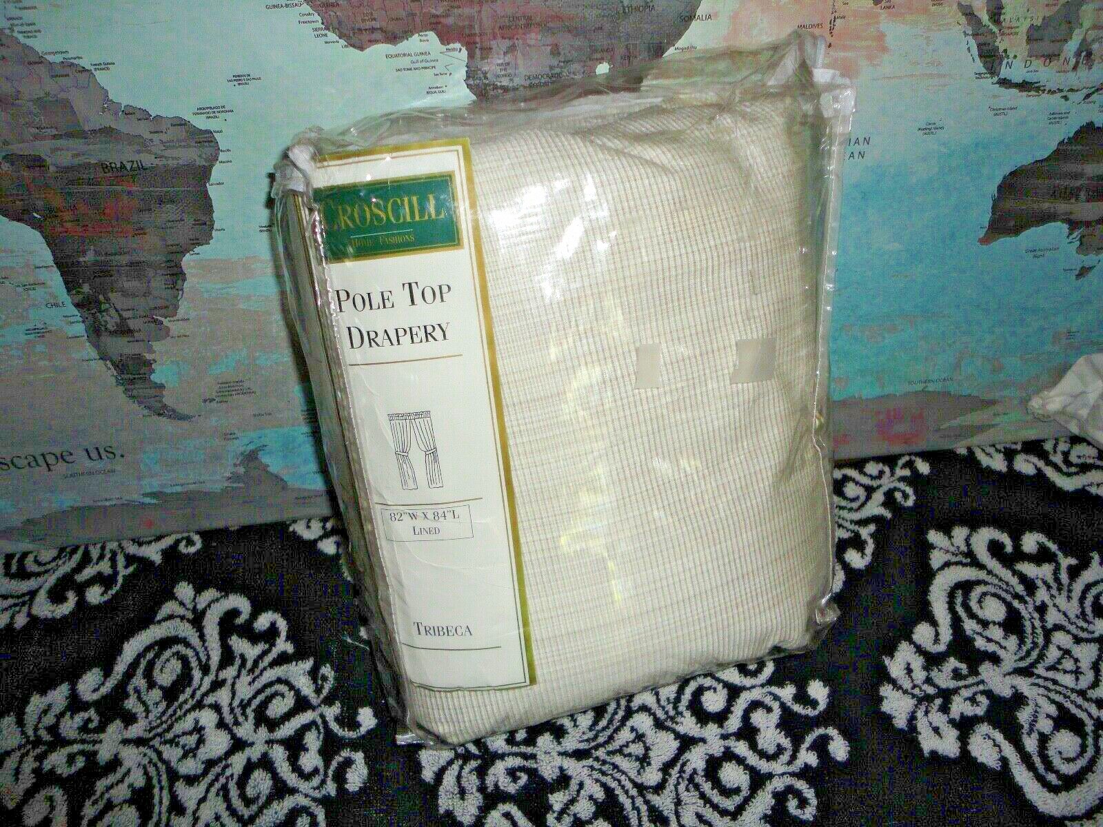 CROSCILL TRIBECA OYSTER/NEUTRAL TEXTURED (PAIR) LINED DRAPERY PANELS 41X84