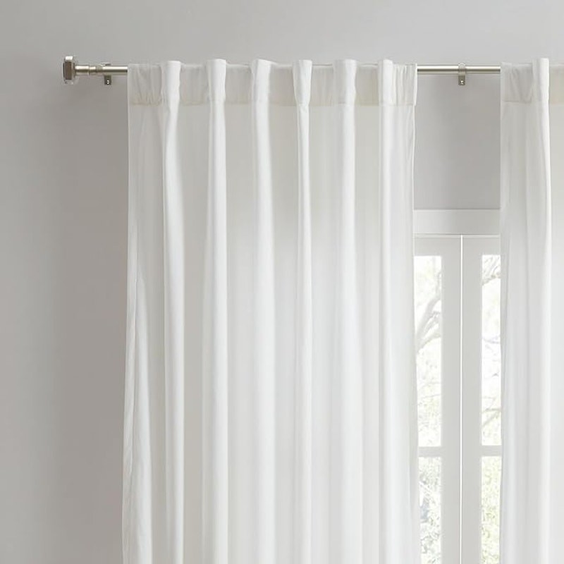 Martha Stewart Wellington 1″ Adjustable Curtain Rod 66 to 120 in Matte Nickel