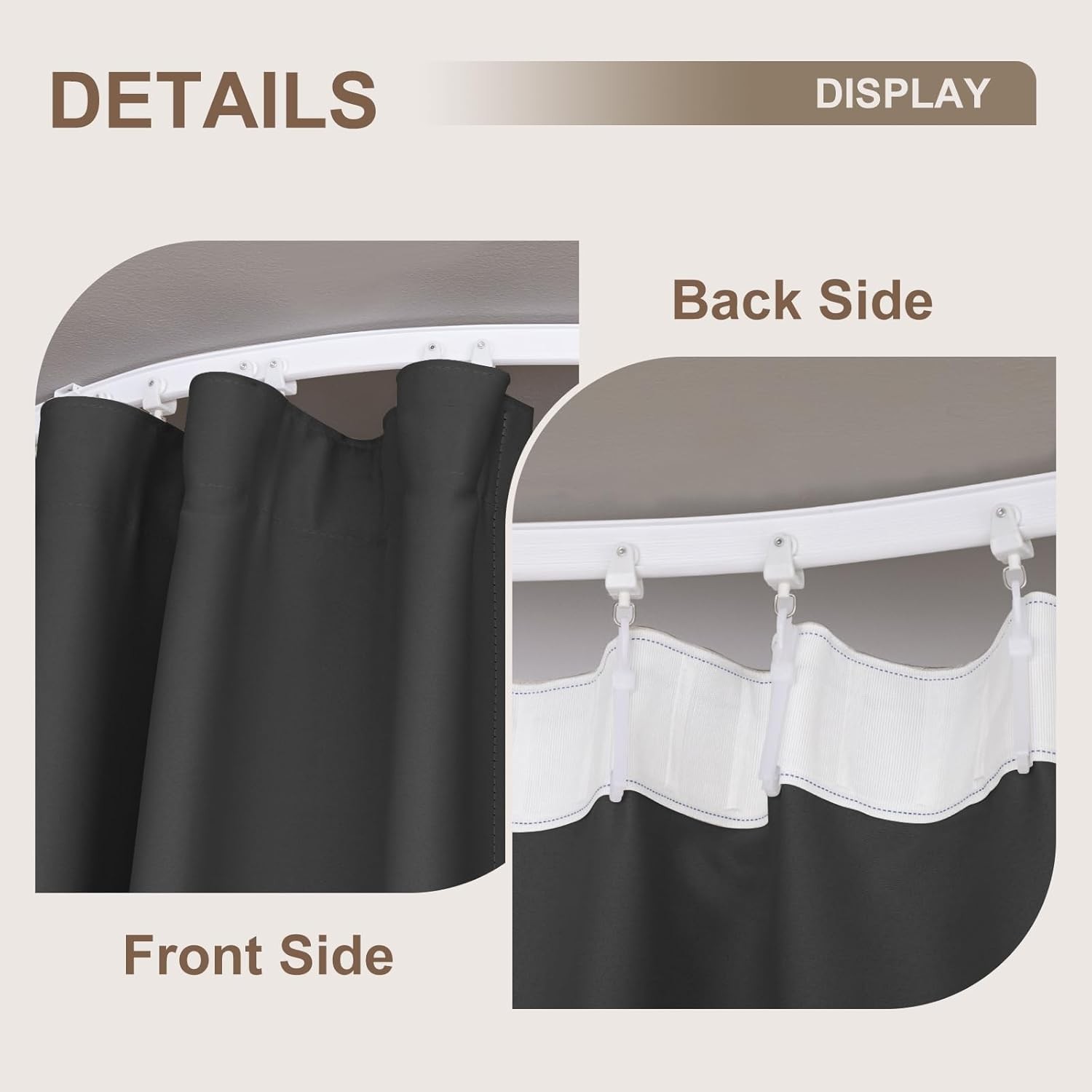 MaKefeile Room Divider Curtains Bendable Track Set